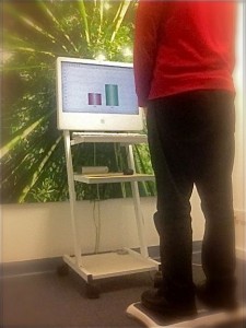 Our HUMAC computerised Balance Assessment system in use.