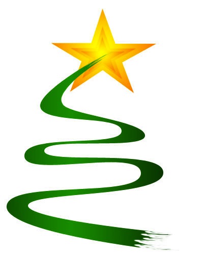 Christmas 2018 graphic, a Stylised Tree with Star 