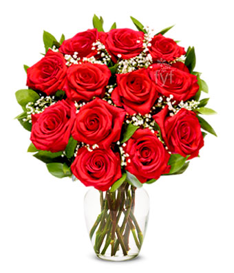A dozen red roses