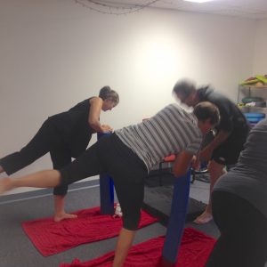 Action at a Pilates class