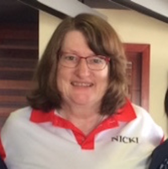 Nicki Cooke wearing her IC Sports Clinic shirt